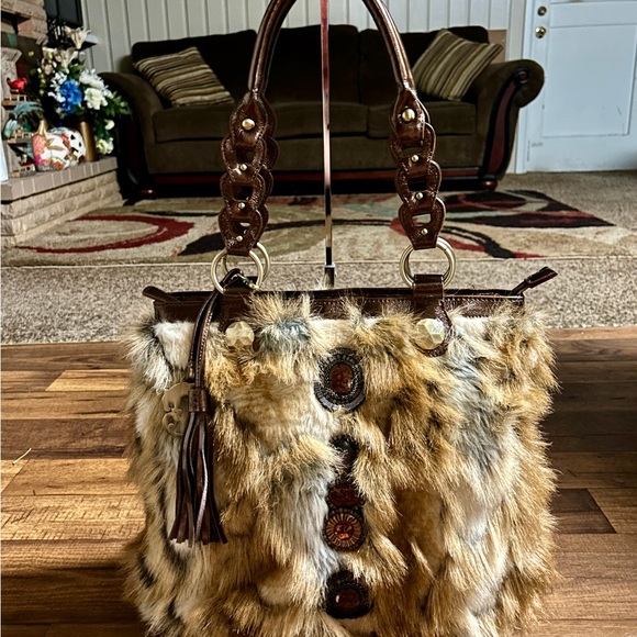 Sharif • Original • Safari • Brown • Angora Fur • Stones/Crystals •Shoulder Bag - Picture 2 of 16